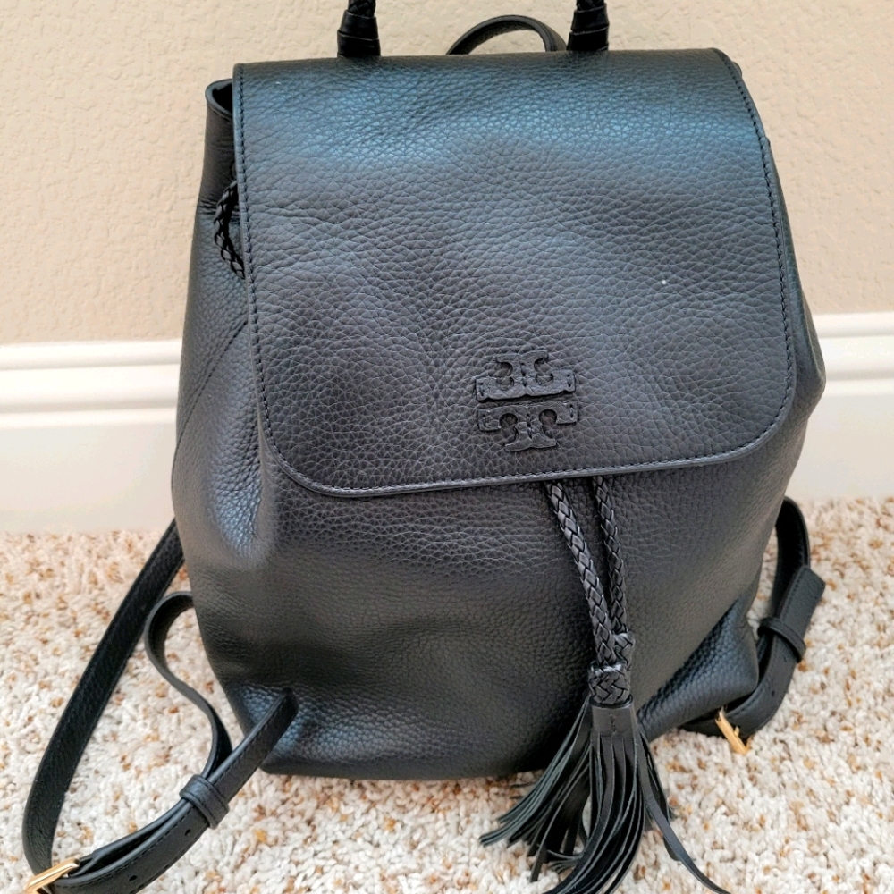 Tory Burch Black Leather Backpack